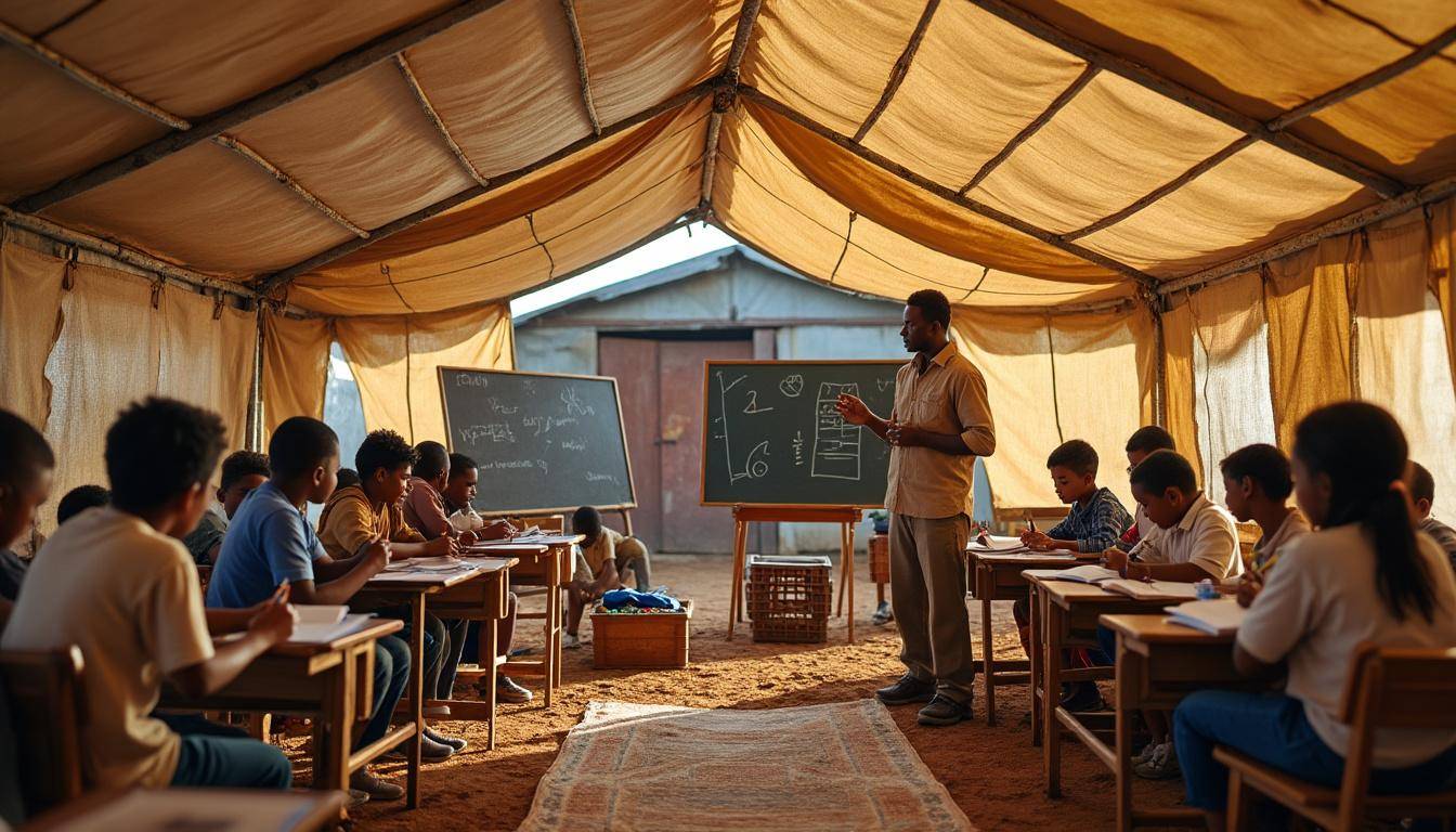 explore strategies and solutions for maintaining educational access for children affected by conflict, ensuring continued learning and support despite challenging circumstances.